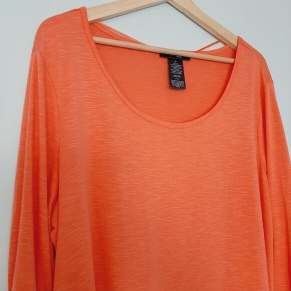 STYLE & CO. Stretchy & Soft Chifon Hem Women's Salmon Pink Top Sz 2X - Picture 9 of 15